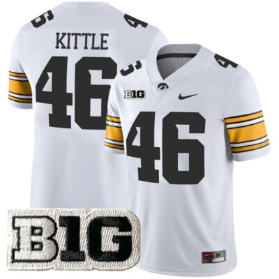 George Kittle Iowa Hawkeyes Football White Away Jersey - All Stitched