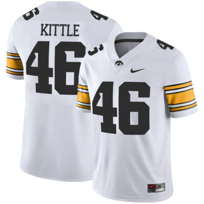 George Kittle Iowa Hawkeyes Football White Away Jersey - All Stitched