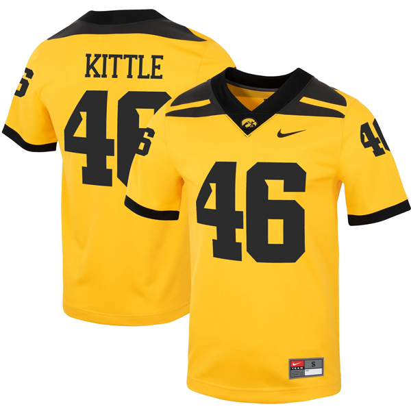 George Kittle Iowa Hawkeyes Football Gold Alternate Jersey - All Stitched