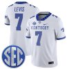 Will Levis Kentucky Wildcats Football White Away Jersey - All Stitched