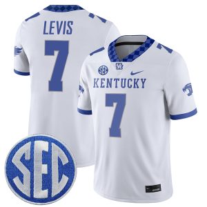 Will Levis Kentucky Wildcats Football White Away Jersey - All Stitched