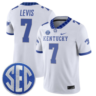 Will Levis Kentucky Wildcats Football White Away Jersey - All Stitched