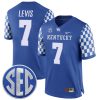 Will Levis Kentucky Wildcats Football Checkerboard Royal Jersey - All Stitched