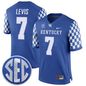 Will Levis Kentucky Wildcats Football Checkerboard Royal Jersey - All Stitched