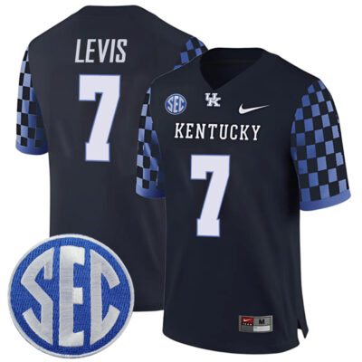 Will Levis Kentucky Wildcats Football Checkerboard Black Jersey - All Stitched