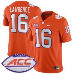 Trevor Lawrence Clemson Tigers Football Orange Home Jersey w/ ACC Patch - All Stitched