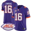 Trevor Lawrence Clemson Tigers Football Purple Alternate Jersey w/ ACC Patch - All Stitched