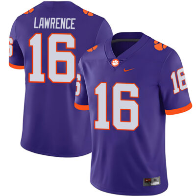 Trevor Lawrence Clemson Tigers Football Purple Alternate Jersey - All Stitched