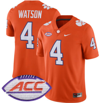 Deshaun Watson Clemson Tigers Football Orange Home Jersey - All Stitched