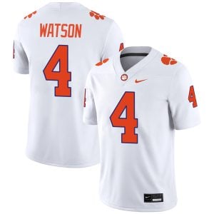 Deshaun Watson Clemson Tigers Football White Away Jersey - All Stitched
