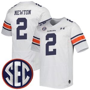 Cam Newton Auburn Tigers Football White Away Jersey - All Stitched