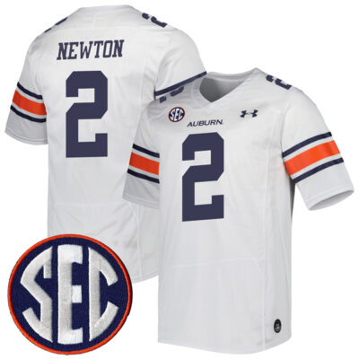 Cam Newton Auburn Tigers Football White Away Jersey - All Stitched