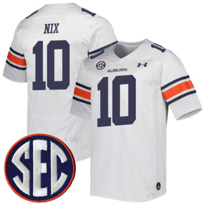 Bo Nix Auburn Tigers Football White Away Jersey - All Stitched