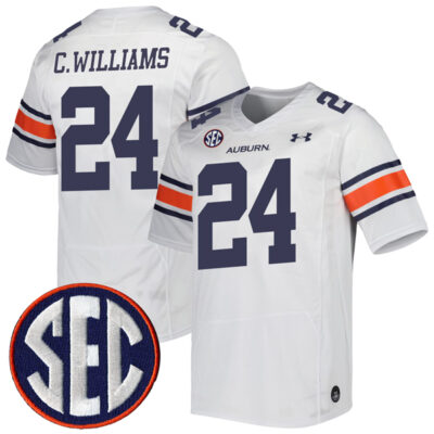Cadillac Williams Auburn Tigers Football White Away Jersey - All Stitched