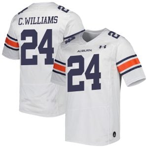 Cadillac Williams Auburn Tigers Football White Away Jersey - All Stitched