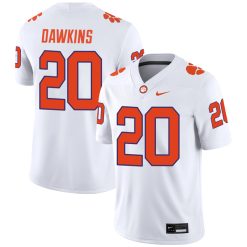 Brian Dawkins Clemson Tigers Football White Away Jersey w/ ACC Patch - All Stitched
