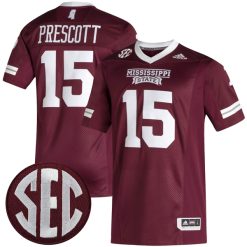 Dak Prescott Mississippi State Bulldogs Football Maroon Alumni Jersey - All Stitched