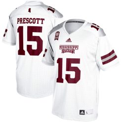 Dak Prescott Mississippi State Bulldogs Football White Alumni Jersey - All Stitched