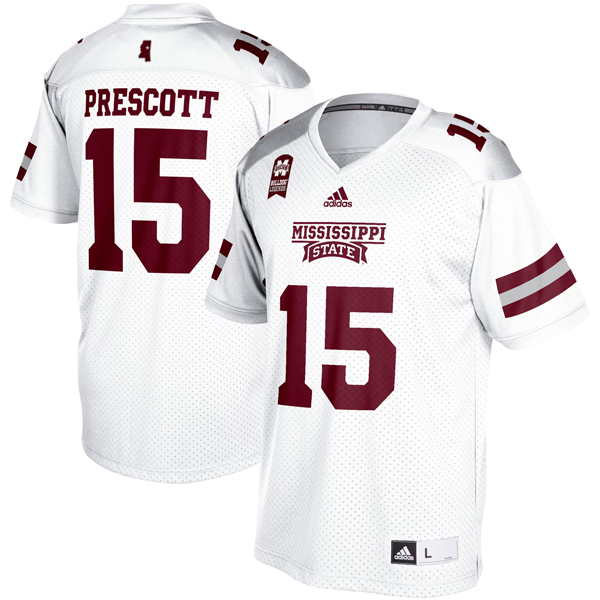 Dak Prescott Mississippi State Bulldogs Football White Alumni Jersey - All Stitched