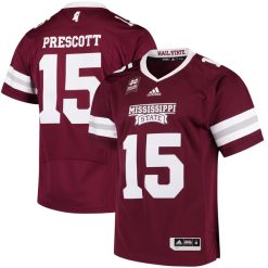 Dak Prescott Mississippi State Bulldogs Football Maroon Premier Jersey - All Stitched