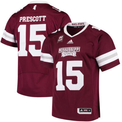 Dak Prescott Mississippi State Bulldogs Football Maroon Premier Jersey - All Stitched