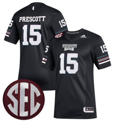 Dak Prescott Mississippi State Bulldogs Football 2019 Special Black Premier Jersey - All Stitched