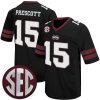 Dak Prescott Mississippi State Bulldogs Football Black Throwback Jersey - All Stitched