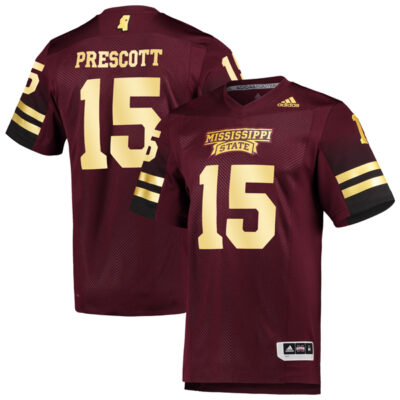 Dak Prescott Mississippi State Bulldogs Football 2019 Special Maroon Premier Jersey - All Stitched