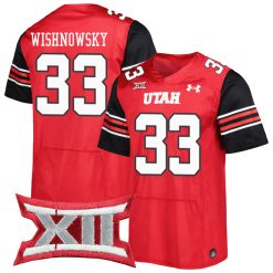 Mitch Wishnowsky Utah Utes Football Red Home Game Jersey - All Stitched