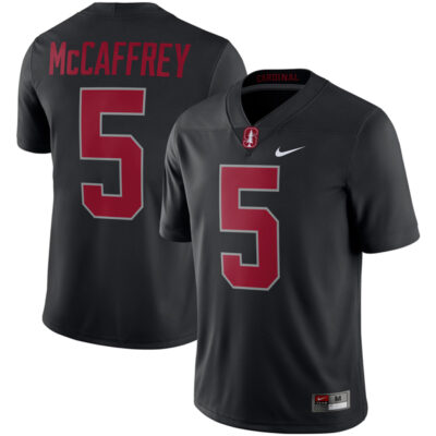 Christian McCaffrey Stanford Cardinal Football Black Alternate Game Jersey - All Stitched