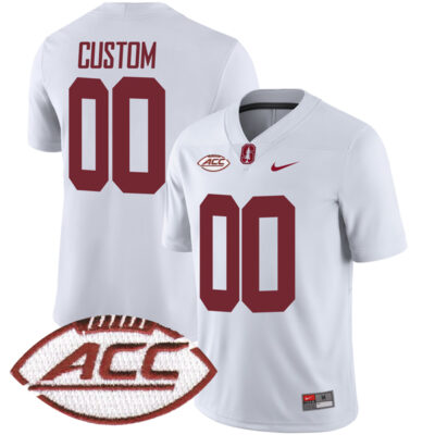 Custom Stanford Cardinal Football White Away Game Jersey - All Stitched
