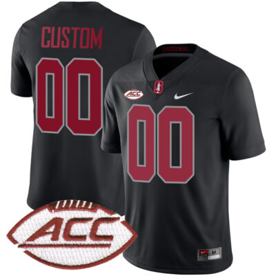 Custom Stanford Cardinal Football Black Alternate Game Jersey - All Stitched