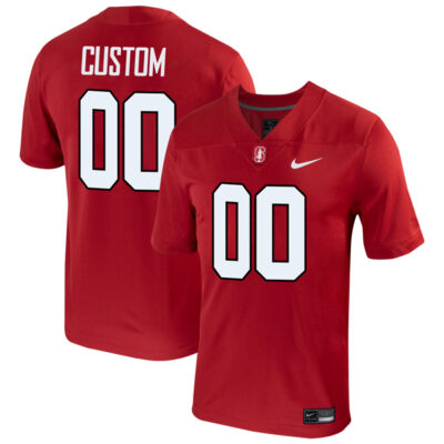 Custom Stanford Cardinal Football Cardinal Alternate Jersey - All Stitched