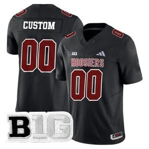 Custom Indiana Hoosiers Football Black Alternate Game Jersey - All Stitched