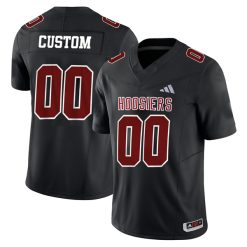 Custom Indiana Hoosiers Football Black Alternate Game Jersey - All Stitched