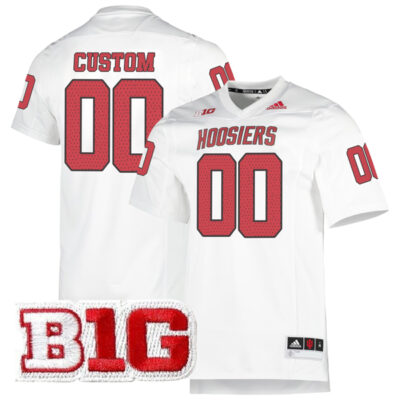 Custom Indiana Hoosiers Football White 90s Premier Strategy Jersey - All Stitched