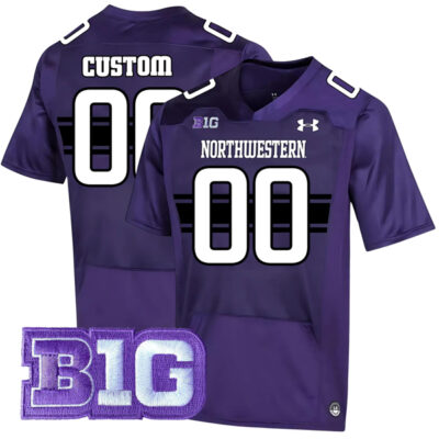 Custom Northwestern Wildcats Football Purple Home Game Jersey - All Stitched