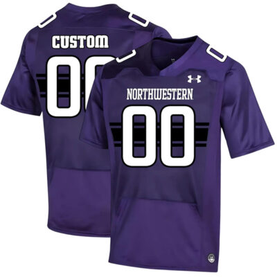 Custom Northwestern Wildcats Football Purple Home Game Jersey - All Stitched