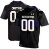 Custom Northwestern Wildcats Football Black Alternate Game Jersey - All Stitched