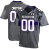 Custom Northwestern Wildcats Football Grey Alternate Game Jersey - All Stitched
