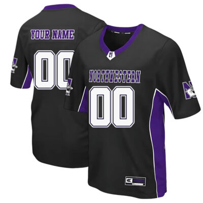 Custom Northwestern Wildcats Football Black Colosseum Max Power Jersey - All Stitched