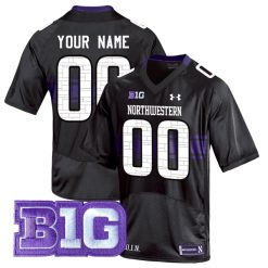 Custom Northwestern Wildcats Football Black Jersey - All Stitched