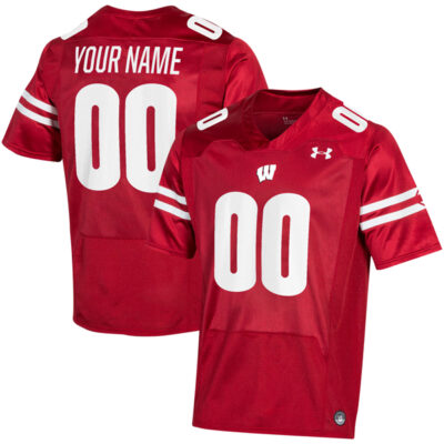 Custom Wisconsin Badgers Football Red Home Game Jersey - All Stitched