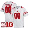 Custom Wisconsin Badgers Football White Away Game Jersey - All Stitched
