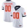 Custom Illinois Fighting Illini Football White Away Game Jersey - All Stitched