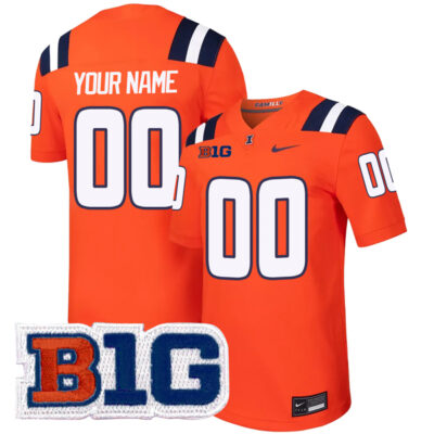Custom Illinois Fighting Illini Football Orange Home Jersey - All Stitched