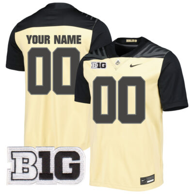 Custom Purdue Boilermakers Football Gold Untouchable Jersey - All Stitched