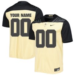 Custom Purdue Boilermakers Football Gold Untouchable Jersey w/ B1G Patch - All Stitched