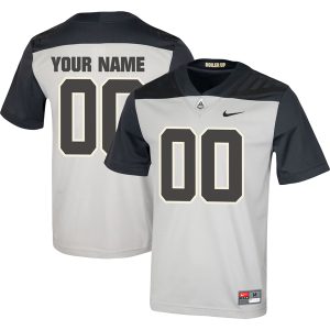 Custom Purdue Boilermakers Football Grey Untouchable Jersey w/ B1G Patch - All Stitched