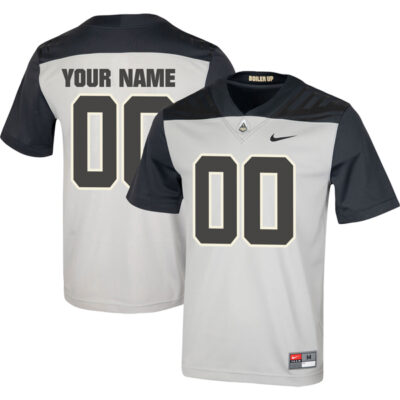 Custom Purdue Boilermakers Football Grey Untouchable Jersey w/ B1G Patch - All Stitched